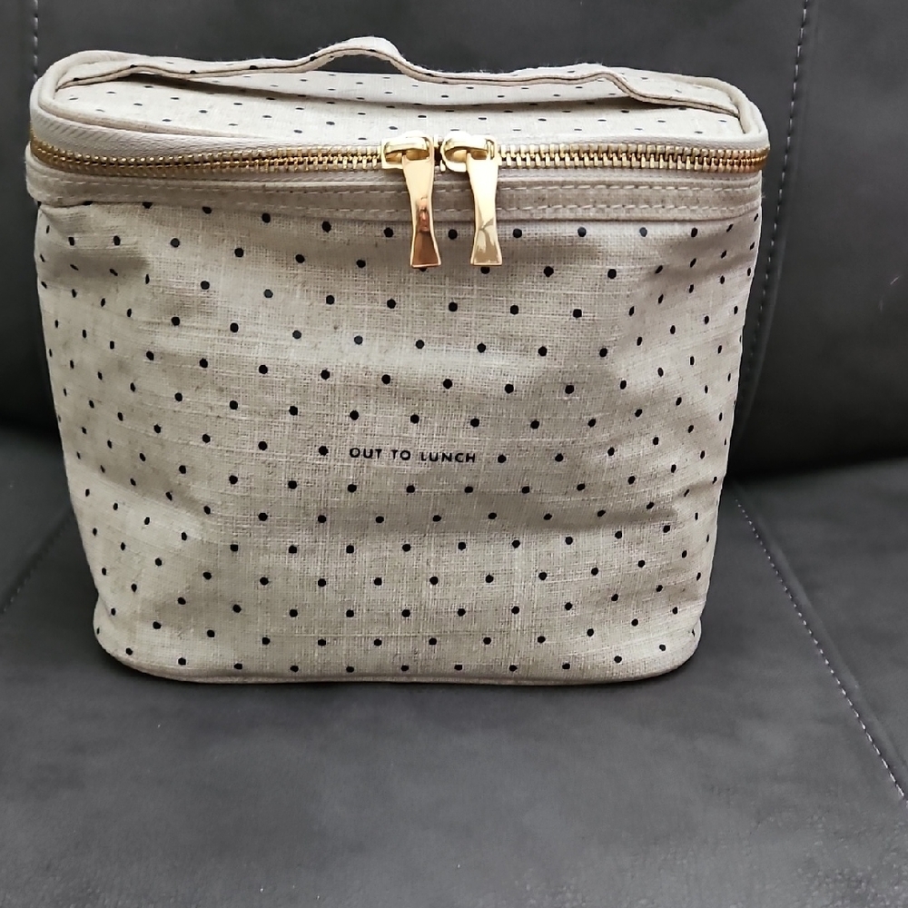 Kate Spade Gray Polka Dot Cosmetic Bag